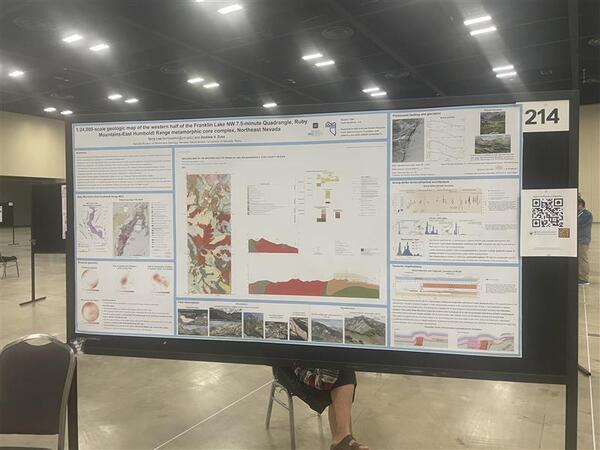 Photograph of a geologic map poster. 