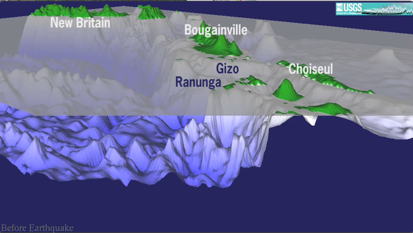 Screenshot from the preliminary simulation of the tsunami from the April 2007 M=8.1 earthquake in the Solomon Islands