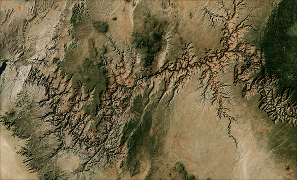 view of the Grand Canyon from space