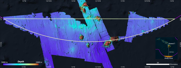 Bathymetric map showing study area for the Hawaiʻi Abyssal Nodules and Associated Ecosystems Expedition