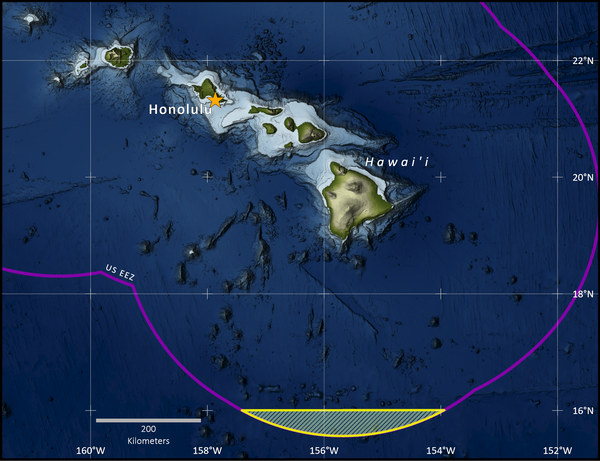 Map of HI Abyssal Nodules Expedition study area