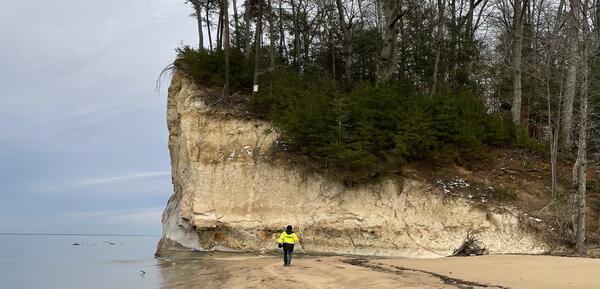 Harry at Stratford Hall cliff