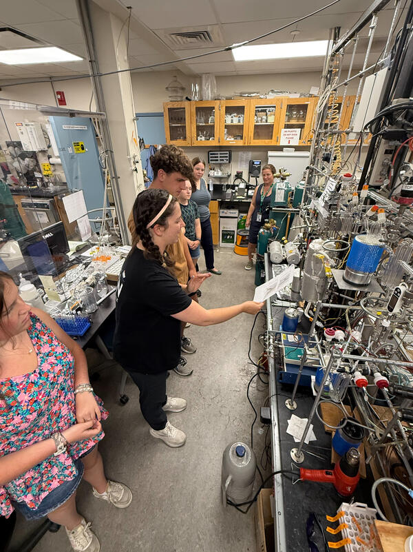 Interns learning in the lab