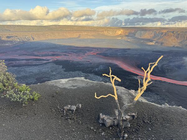 Color photograph of lava flows