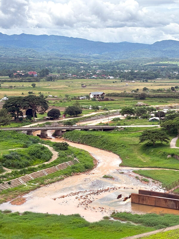 The outflow of the Mae Suai Dam in Chiang Rai Province, Thailand 