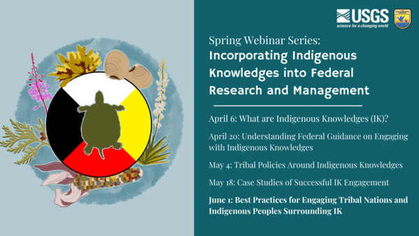 Incorporating Indigenous Knowledges into Federal Research and Management: Best Practices for Engaging Tribal Nations and Indigenous Peoples Surrounding Indigenous Knowledges A flyer for NCASC's Spring Webinar Series on Incorporating Indigenous Knowledge into Federal Research and Management.