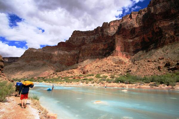 Technicians installing remote PIT tags at the Little Colorado River