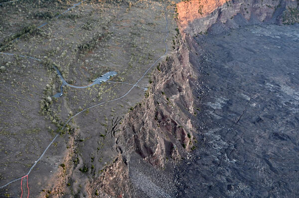Color photograph of cliff side