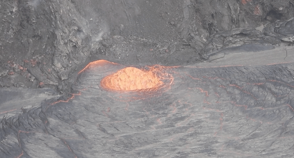 GIF showing bubbling lava in a lake