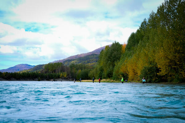 Fishers on the Kenai River.