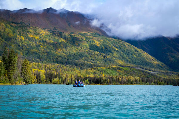 The Kenai River in late September, the tail end of the seasonal salmon run. 