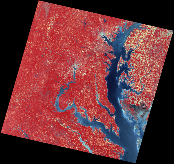 Landsat 2 image of Washington DC and Baltimore area 