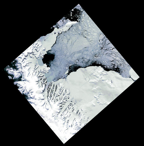 Landsat image of the Larsen B Ice Shelf after its collapse