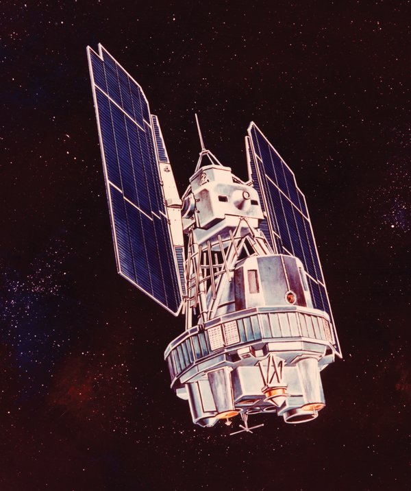 Illustration of a satellite in space