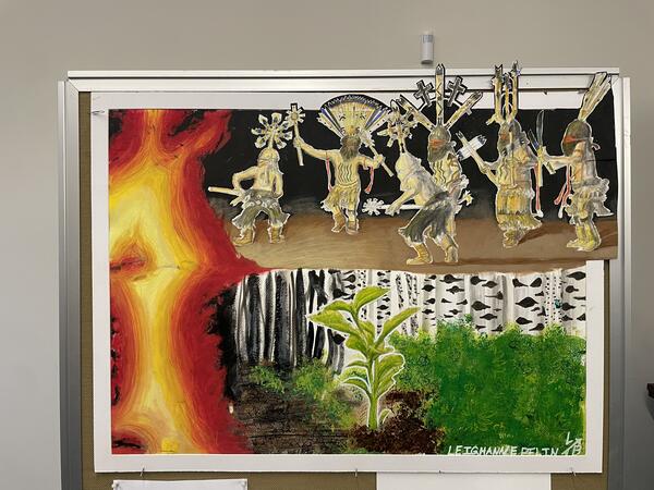 Artwork by LeighAnne, Grade 10, as part of the Art of Inquiry exhibit at USGS Flagstaff Science Campus on Sept 22, 2025 featured artwork by students from Flagstaff Arts and Leadership Academy that was inspired by research and 1:1 collaboration with USGS scientists. 