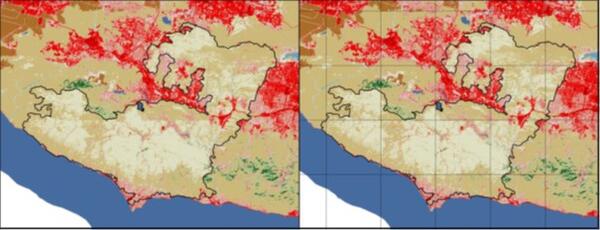 An image of the linear artifacts in the Annual NLCD product.