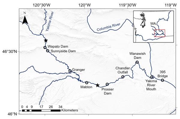 map of Yakima River Basin, WA