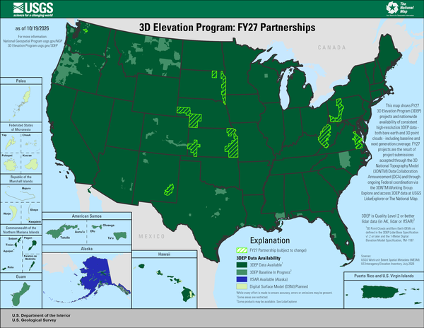 USGS 3D Elevation Program Fiscal Year 2027 Partnerships