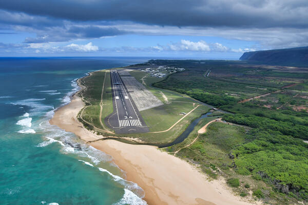 Aerial photo of Pacific Missile Range Facility-Barking Sands in Hawai'i