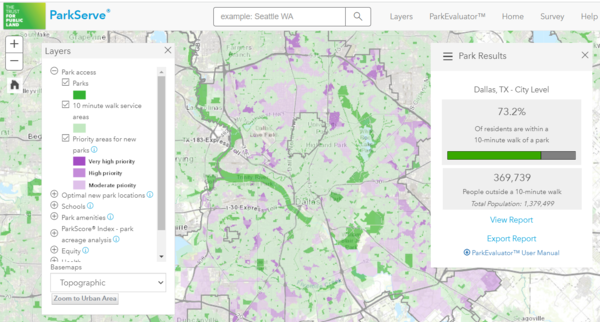 ParkServe® mapping platform