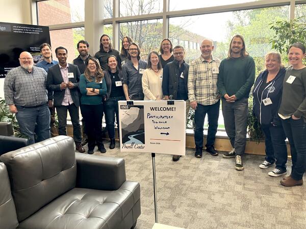 Participatory Science Workshop attendees standing for a photo at the Powell Center.