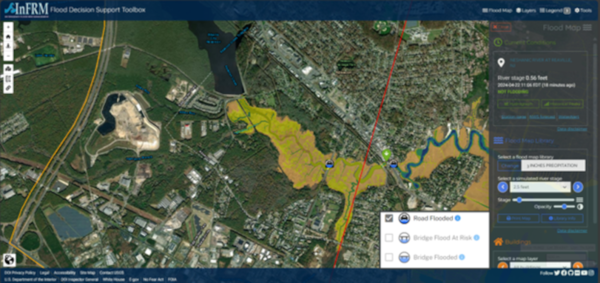 Map of a portion of New Jersey with flood plain highlighted 