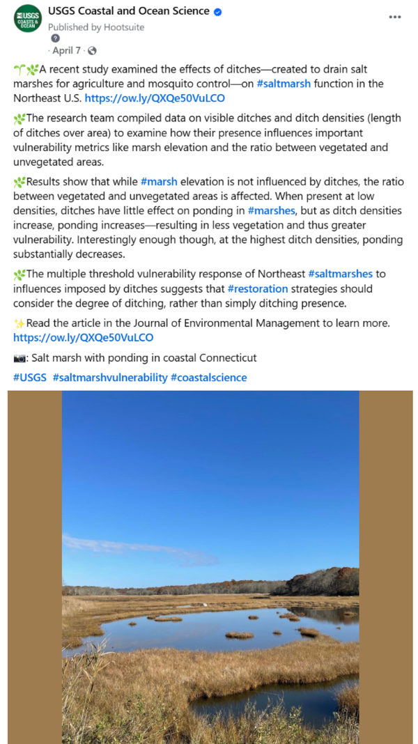 social media post with image of salt marsh