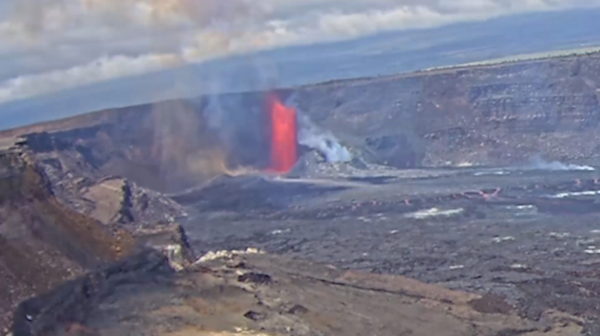 Color photograph of lava fountain