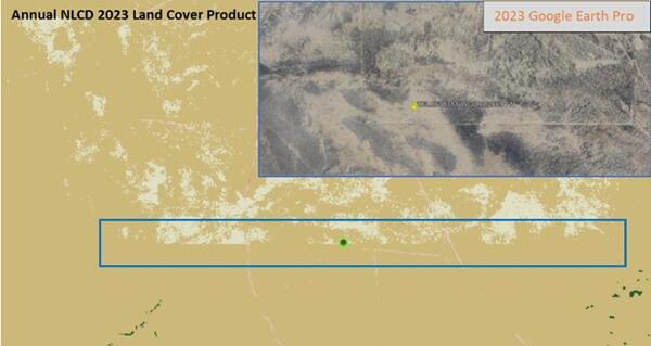 A graphic depicting the blockiness or seamlines in the Annual NLCD product.