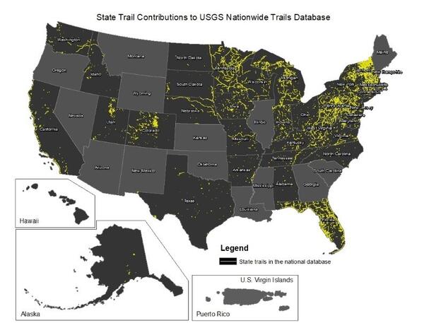 State Trail Contributions to USGS Database