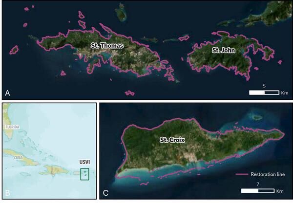Map showing study area for US Virgin Islands