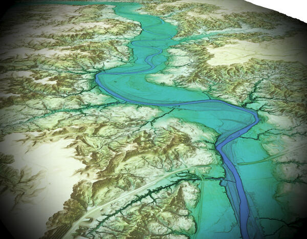 Theodore Roosevelt National Park 3DEP Lidar derived DEM 3D Pastel