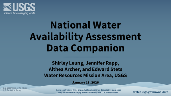 National water availability assessment data companion webinar opening slide