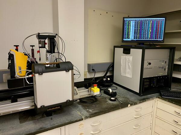 The GeoTek MSCL-XZ multi-sensor core logger (MSCL) housed in the BASCORE Lab.