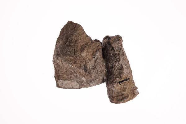  Isolated USGS mineral specimen featuring calcite and fluorite.