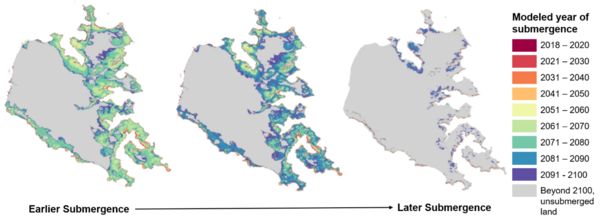 Three maps modeling submergence
