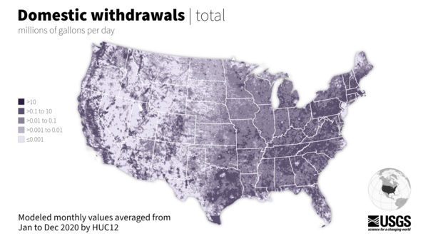 map of domestic water use