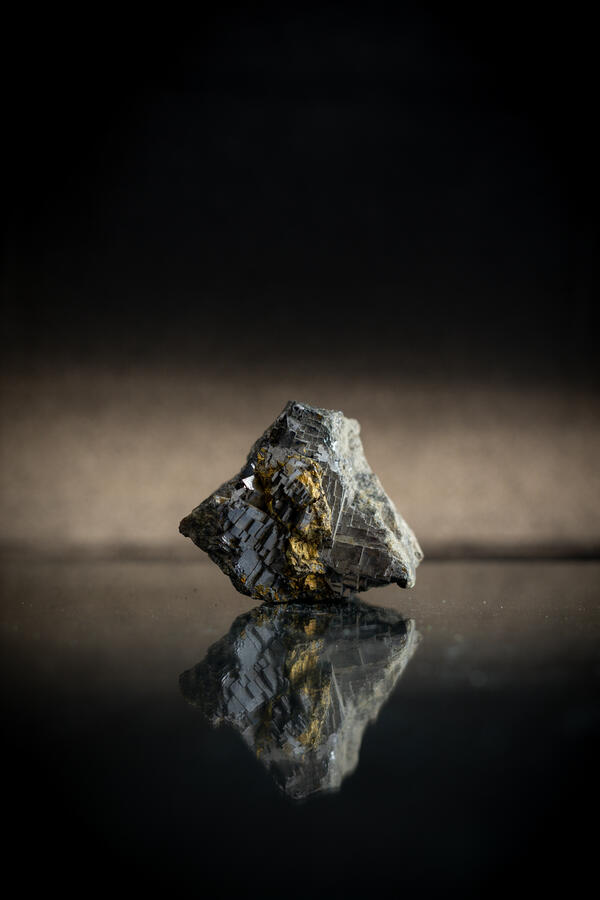 USGS mineral specimen featuring galena and chalcopyrite.