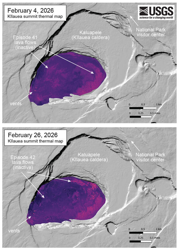 Color map showing temperature of crater floor