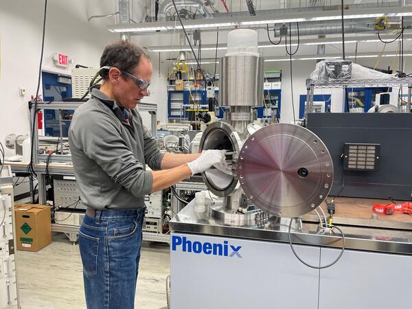 Loading a sample turret for Pb analysis at the Denver Radiogenic Isotope Lab