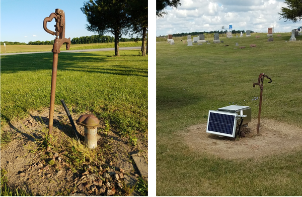 USGS groundwater monitoring well WM-111 in Williams County Ohio before and after conversion