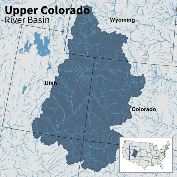 Map of the Upper Colorado River Basin, Integrated Water Availability Assessment.