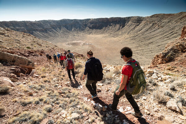 USGS Astrogeology training astronauts at Meteor Crater in Arizona