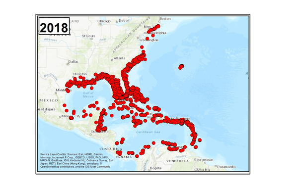 1985-2018 Lion fish invasion. Ecosystems Mission Area. Wetlands and Aquatic Research Center