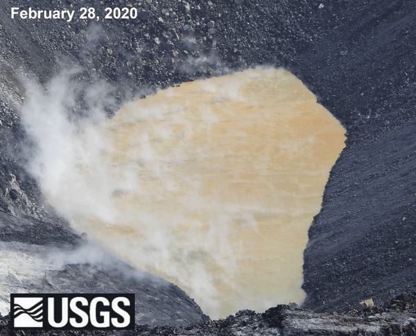 Animated GIF showing rise of crater lake