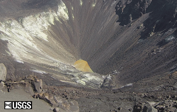 Animated GIF showing rise of crater lake
