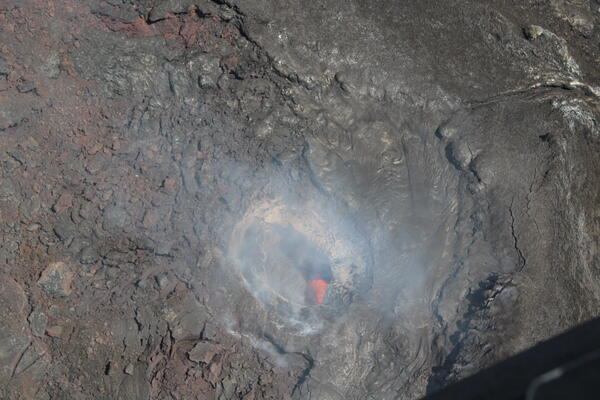 Color photograph of a volcanic vent