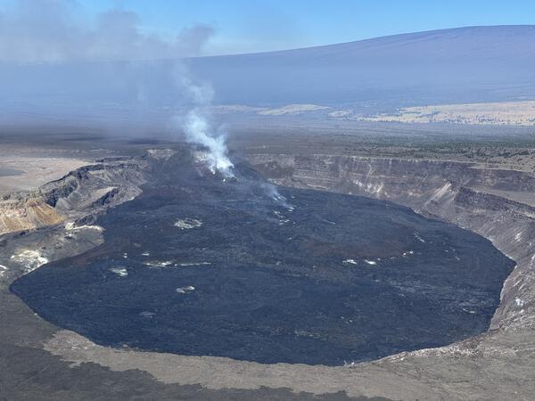 Color photograph of volcanic crater