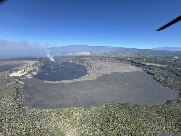 Color photograph of volcanic caldera