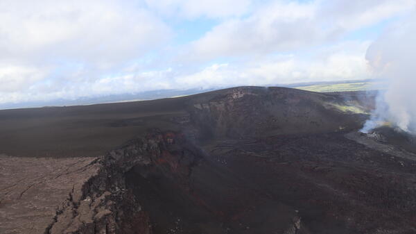 Color photograph of volcanic deposits
